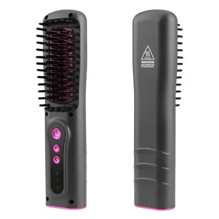 مشط تجعيد وتمليس الشعر لاسلكي 2 في 1